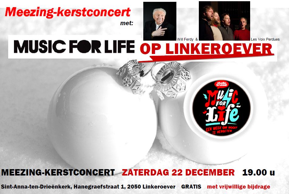Meezing kerstconcert ten voordele van Music For Life op 22 december 2012 om 19.00 uur